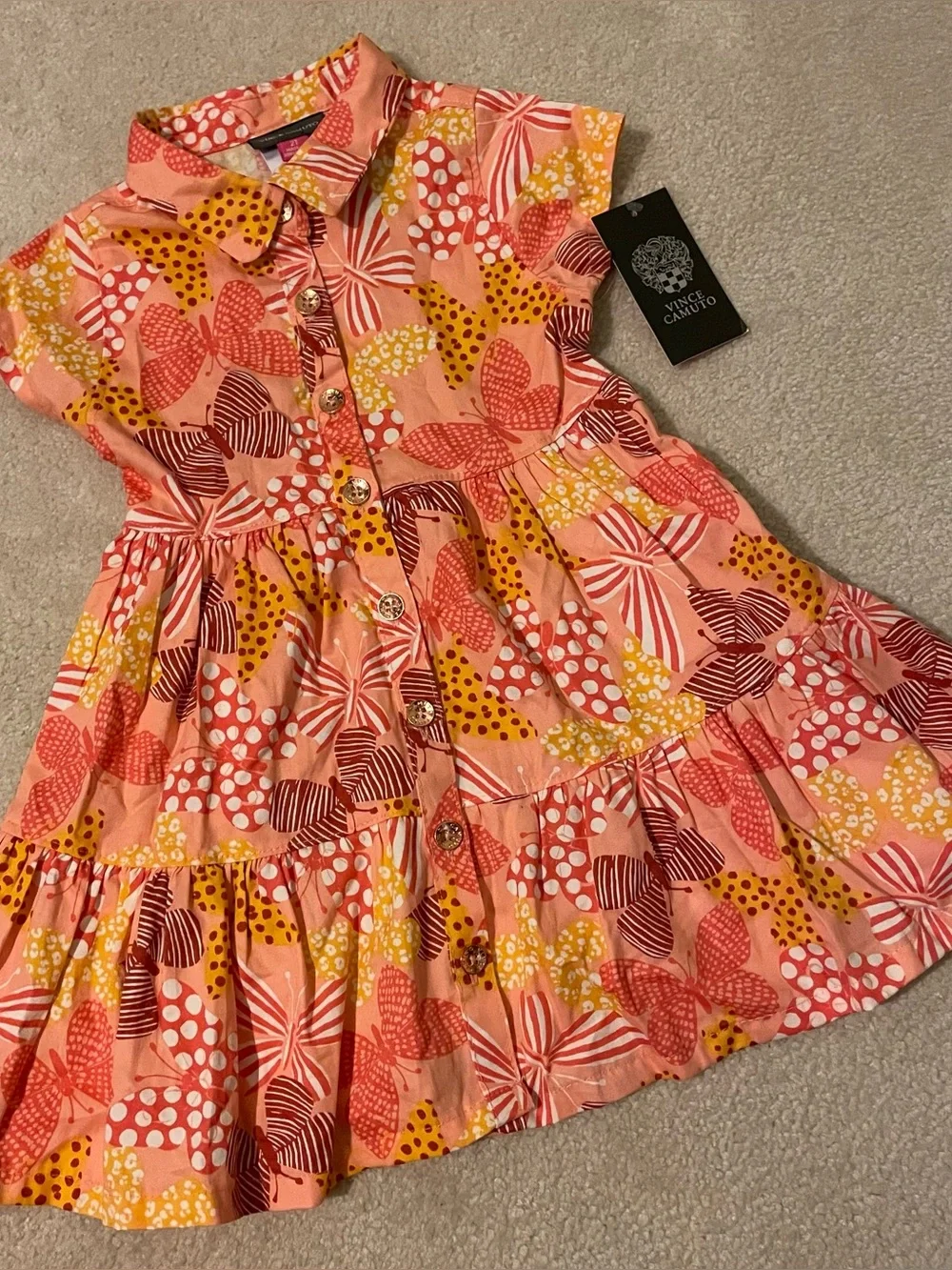 VINCE CAMUTO cotton butterfly dress 2T NWT